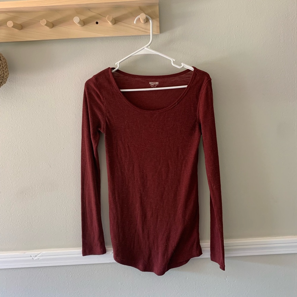 Mossimo Burgundy Long Sleeve Shirt